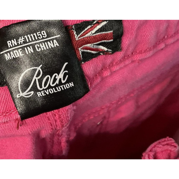 Rock Revolution Jeans Womens 28" Pink Skinny Stretch Denim 5 Pocket Pants - Picture 8 of 9